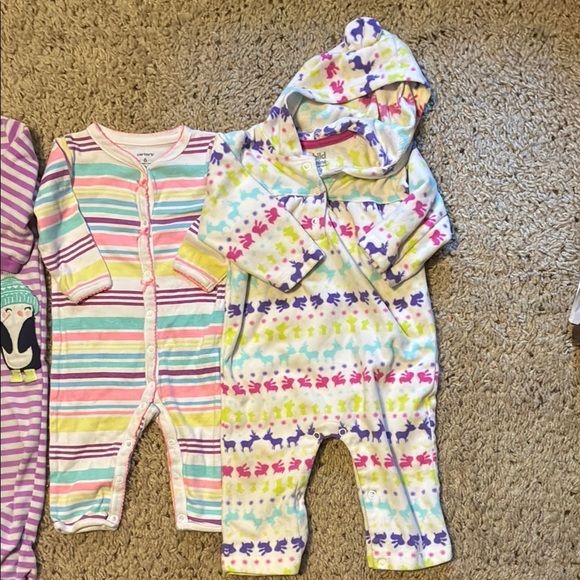 Carter's Pink and Purple Footies Pajamas - Picture 8 of 9